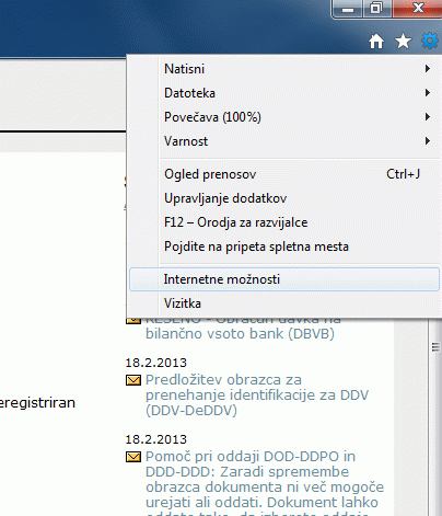 eDavki - Preverjanje digitalnega potrdila